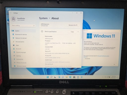 windows 11 on an old laptop. (2021)